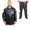 Ropa de Cuero y Pantalones de Cuero Protección Laboral PU Impermeable y Resistente al Aceite Trabajo Cortavientos Lavado de Coches Trabajo de Carnicería Top de Cuero con Capucha Pantalones de Cuero para Protección Laboral