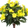 Planta Bonsái de Flor Impatiens Simulada de 7 Puntas Planta Única Exterior Ingeniería Flor Falsa Azalea Simulada Decoración del Hogar
