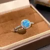 Anillo Octogonal Nuevo Estilo para Transmisión en Vivo, Corte Milenio Rosa, Verde-Morado Deslumbrante, Anillo de Flor de Rosa con Diamante de Alto Carbono, Anillo de Diamante