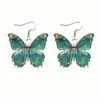 Pendientes Largos con Exquisito Diseño de Mariposa Estilo Elegante y Lindo Joyería de Acrílico Delicado Regalo Festivo Accesorios para Orejas