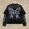 Nuevo comercio exterior 2022 impresión digital 3D l Águila con bolsillo de sombrero suéter pullover moda hombre con capucha suéter de hombre