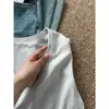 Elegante top de verano para mujer color blanco roto, cuello en U, manga corta de Tencel, suave y fino, camiseta básica transpirable