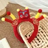 Diadema Creativa Linda de Año Nuevo con Palo Retorcido Diadema de Danza del León Pasador de Año Nuevo para Niños Diadema para Actividad de Nochevieja para Niñas