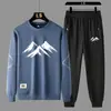 Conjunto Versátil de Sudadera y Pantalón de Chándal de Moda Pesada Americana, Nuevo Conjunto Deportivo Casual de Dos Piezas para Hombre, Primavera y Otoño
