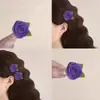 Clip de oreja de flor amarilla dulce francesa, flequillo de hada, pasador de niña, pinza lateral, rollo de tela no tejida de temperamento, rosa