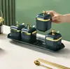 Caja de Condimentos Combinación Doméstica Tarro de Condimentos de Cocina Caja de Condimentos Sal Glutamato Monosódico Tarro de Condimentos Integrado Botella de Condimentos de Múltiples Compartimentos
