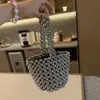 2026 Nova Moda Francesa Alta Qualidade Artesanal Tecido com Contas Bolsinha de Mão Vazada Bolsa de Festa com Contas Luxo Leve