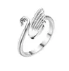 Anillo Creativo de Dedos Índice con Alas de Ángel, Anillo Abierto Ajustable Personalizado de Moda, Anillo Unisex de Alas de Plumas Cepilladas
