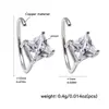 Ear Cuff Cuadrado de Circonita de Estilo INS Transfronterizo Europeo y Americano para Boda, Pendiente de Cobre Chapado en Oro Real de 18K de Alta Calidad para Mujer