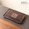 Bandeja de té casera de bambú con drenaje y almacenamiento de agua, bandeja pequeña de preparación en seco para té kung fu, bandeja de té de preparación en seco estilo Zen para uso doméstico