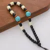 Joyería Estilo Antiguo Madera Ala de Pollo Cuentas Adorno de Mano Cadena de Muñeca Accesorios para Manualidades Llavero Colgante para Coche
