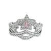 Anillo Abierto Color Rosa Estrella Diamante Incrustado Circonita Lujo Ligero Lazo Diseño de Nicho Corazón de Niña de Cuento de Hadas