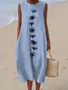 2025 Nuevo Estilo Transfronterizo Elemento de Alfombra Persa Patrón Impresión Digital 3D Suelto Casual Vestido sin Mangas para Mujer