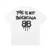 Camiseta de Verano Cruzada Bale25Ss Nuevo Estilo 260g Algodón Peinado Puro Hilo Doble Logo Impreso Lujo Accesible para Hombre y Mujer Manga Corta