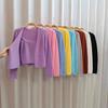 Conjunto de duas peças de camisola de pele sintética 2023 outono e inverno estilo coreano suéter de manga longa cardigã casaco feminino top solto
