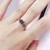Anillo de Flor de Rosa con Baño de Plata Tailandesa Vintage Moda Simple Estilo Ins Europeo y Americano Lujo Ligero Gama Alta Diseño de Nicho Anillo para el Dedo