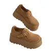 Tênis Birkenstock da moda com sola grossa para mulheres, novo modelo outono 2026, que aumenta a altura, mocassins casuais de cobertura total, sapatos femininos da moda