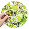 50 Hojas Pegatinas Ins Verde Lima Fruta Realista Lima Verde Comida Pequeñas Frescas Impermeables Decorativas para Diario