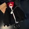 Sudadera con Capucha de Bloques de Color Americano para Hombre Otoño Peso Pesado Cardigan Chaqueta Oculta con Múltiples Bolsillos Top de Corte Limpio