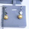 Accesorios de Perlas DIY Plata Esterlina S925 Moda Trébol de Cuatro Hojas con Aretes de Cuentas Redondas Aretes Aretes 8-10mm Soporte Vacío