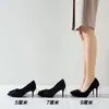 Tacones altos para mujer, nueva colección primavera/otoño 2026, tacones de aguja negros, punta fina, corte bajo, gamuza, zapatos profesionales, calidad de exportación, tallas grandes, zapatos formales