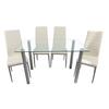 Mesa de Comedor Mesa de Comedor Moderna Vidrio Templado Mesa y Silla de Comedor para el Hogar Combinación Moderna Sencilla Mesa de Negociación