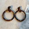 Pendientes Geométricos Huecos de Madera Estilo Retro Europeo y Americano, Nuevos Pendientes Largos Exagerados de Rafia Estilo Festivo Personalizados para Mujer