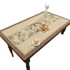 Couro Sintético com Textura Anti-Escaldante Luxo Leve Estilo Boêmio Toalha de Mesa para Mesa de Centro Toalha de Mesa para Mesa de Jantar Europeia Capa de Mesa Lavável Impermeável à Prova de Óleo