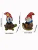 2 piezas/set Figuras de Gnomo Montando Caracol y Tortuga, Lindas Decoraciones de Enanos, Adecuadas para Jardín de Primavera y Verano, Balcón y Decoración del Hogar