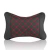 Suministros para el Interior del Coche Cuero PU Rojo Vino Reposacabezas de Coche Almohada para el Cuello del Coche 28*18*10cm Almohada de Hueso para Coche