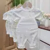 Conjunto de dos piezas de otoño para bebé, nuevo patrón otoño-invierno 33004, tiro alto, protector de abdomen, clase A, sin costuras, 100% algodón