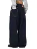 Roupas Masculinas Fengshe / Calça Jeans Masculina Casual Retro Lavada Desgastada estilo Americano, Cós Alto, Perna Larga, Algodão Puro