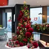 Natal Vinho Veludo Vermelho Bola Loja Decoração Enfeites Pendurados Loja da Moda Ponto de Foto Shopping Montagem de Cena Festiva Decoração
