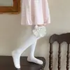 Calcetines largos para niña para otoño, calcetines altos finos hasta la rodilla para niños, con encaje y lazo, calcetines dulces y elegantes de princesa para bebés