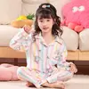 Traje de Ropa para el Hogar de Algodón con Nubes de Dibujos Animados de Manga Larga para Niños Nuevo de Primavera y Otoño Ropa de Aire Acondicionado para Niños y Niñas de Secundaria