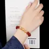 Pulsera de Ágata Roja Obsidiana Tres en Uno Seis en Uno Cristal Blanco Animal del Zodiaco Año Animal Cuentas de Transferencia Pulseras para Hombres y Mujeres