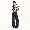 Pantalones Largos de Mezclilla Estilo Retro Americano, Corte Holgado, Longitud Extra, Parches, Pierna Ancha que Hace que las Piernas Parezcan Más Largas