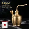Tetera de Latón con Filtro Cilíndrico de Cien Bendiciones, Portátil para Tabaco Grueso y Tabaco en Hoja, Producto Industrial General, Tetera Tradicional de Latón
