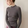 Bai Cai Rong Nuevo Artículo Otoño/Invierno Primera Línea Ropa Lista para Usar Suéter de Punto Canalé 100% Cachemira Ajuste Delgado Prendas de Punto Versátiles
