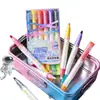 Caneta fluorescente dupla ponta que muda de cor para uso no escritório, caneta para diário de grafite, marcador de destaque para estudantes, caneta de desenho