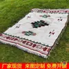 Manta de Línea Personalizada, Manta de Camping, Alfombra, Manta de Picnic, Manta de Sofá, Manta Multifuncional Estilo Étnico Bohemio