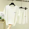 Pijama de máscara facial canelada de seda gelada para mulheres no verão, conjunto de 2 peças com shorts de manga curta, conjunto fino para ficar em casa e relaxar, pode ser usado na rua