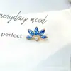 Pendientes de Titanio F-136 Aleación de Titanio Circonia Flor de Loto G23 Titanio Rosca Interna Circonia Labret Piercing Joyería Cabeza