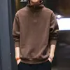 Sudadera de chenilla pesada estilo americano Grainlu con cuello alto para hombre, chaqueta tipo polo de forro polar para otoño, media cremallera para hombre