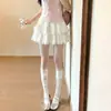 Falda de Pastel Blanca Estilo Ballet Francés para Mujer 2026 Verano Nuevo Estilo Dulce Cintura Alta Suelta Falda Tutú Falda Corta Línea A