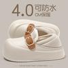Chinelos de Algodão Impermeáveis para Uso Externo de Inverno Feminino, à Prova de Vento e Quentes, de Pelúcia para Casa, Interior, Antiderrapantes, com Salto de Bolsa Feminino, Sapatos de Algodão para Venda por Atacado