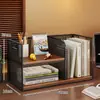 Prateleira de armazenamento de mesa, estante pequena vertical de várias camadas para mesa, armário de armazenamento de arquivos para estação de trabalho de escritório, estante de livros para casa