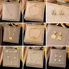 [Collar + Pulsera + Pendientes] Diseño de Nicho Personalizado Europeo y Americano Transfronterizo Conjunto de Joyería de Acero de Titanio Estilo Frío Venta al por Mayor