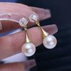 Accesorios de bricolaje, pendientes de perlas de plata esterlina S925, soporte vacío, pendientes franceses de alta calidad, soporte de plata, material de 8-14 mm