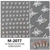 Nueva manicura primaveral colorida con pequeñas flores silvestres, pegatinas de manicura con relieve, pintura al óleo romántica, pegatinas frescas, sencillas y bonitas para uñas.